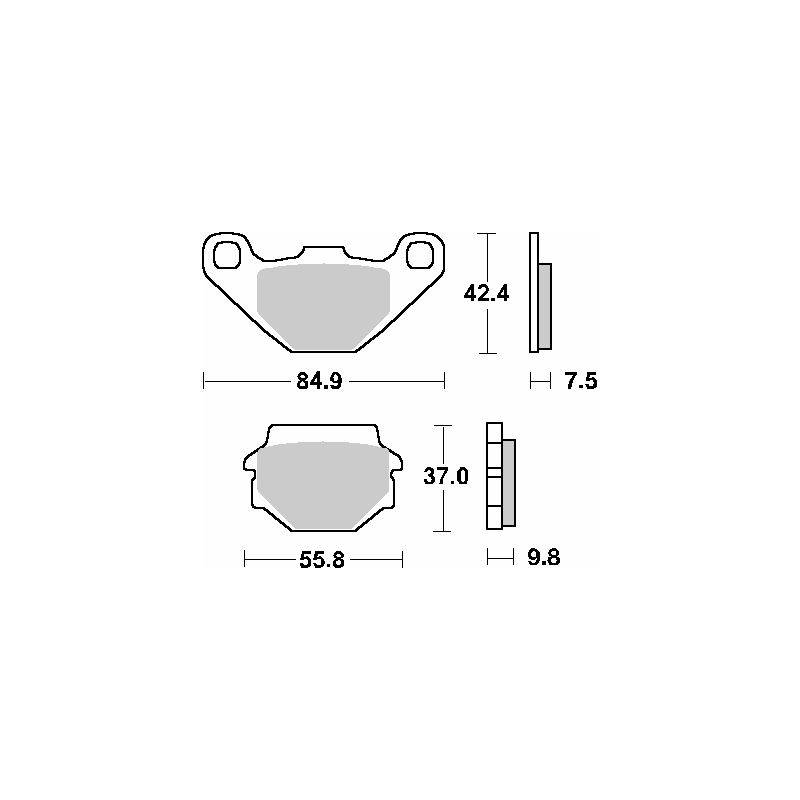 SBS KLOCKI HAMULCOWE KH67 STREET STANDART CERAMIC KOLOR CZARNY