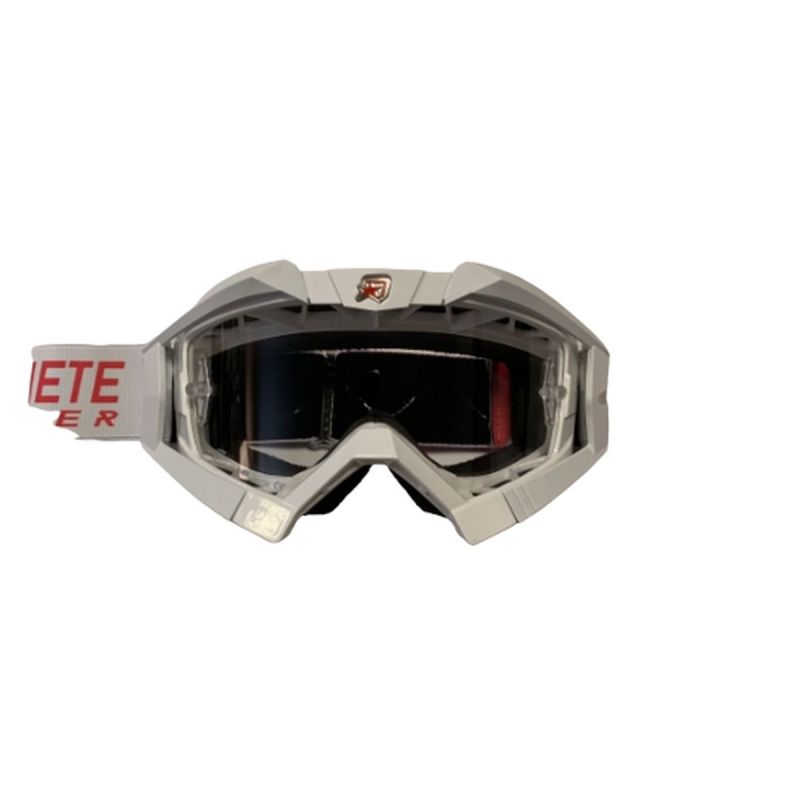 ARIETE GOGLE RIDING CROWS BASIC KOLOR BIAŁY/SREBRNY/CZERWONY, SZYBKA 