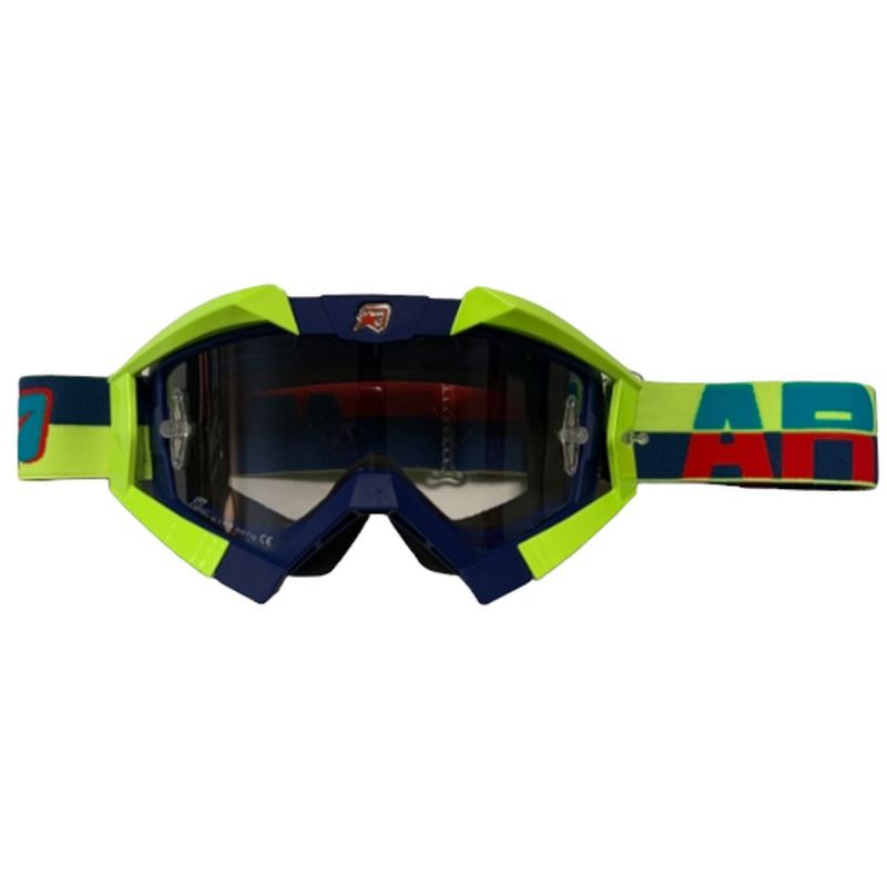 ARIETE GOGLE RIDING CROWS BASIC KOLOR GRANATOWY/ŻÓŁTY FLUO, SZYBKA 
