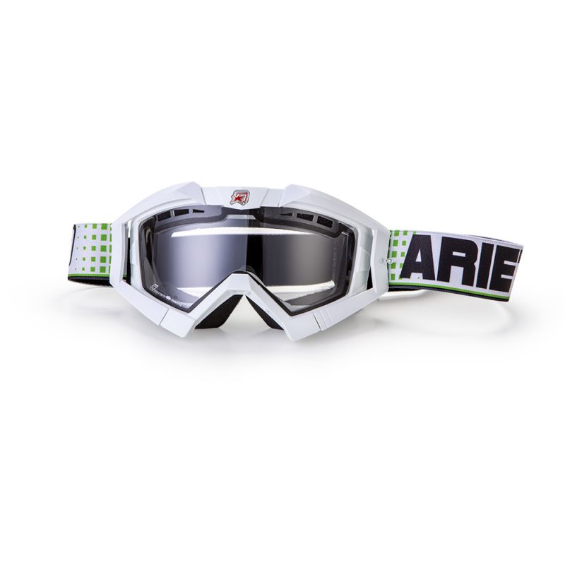 ARIETE GOGLE RIDING CROWS BASIC KOLOR BIAŁY, SZYBKA ANTI FOG, ANTI SC