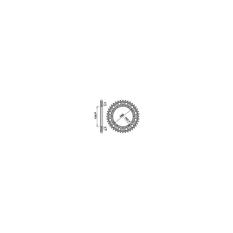 PBR ZĘBATKA TYLNA 1507 53 F FANTIC 50 (ŁAŃC. 428)