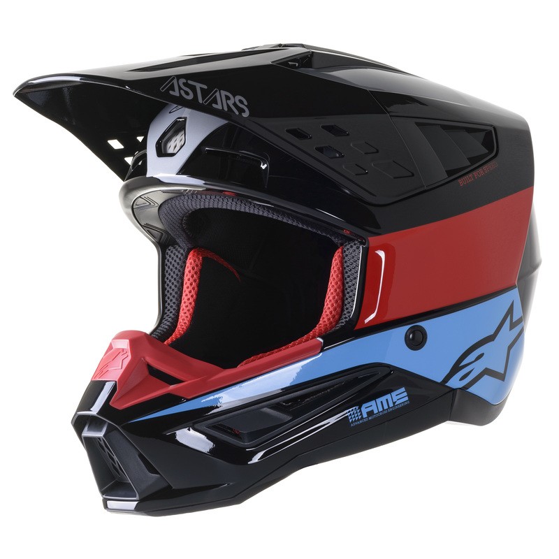 KASK ALPINESTARS S-M5 BOND BLACK/RED CYAN GLOSSY 