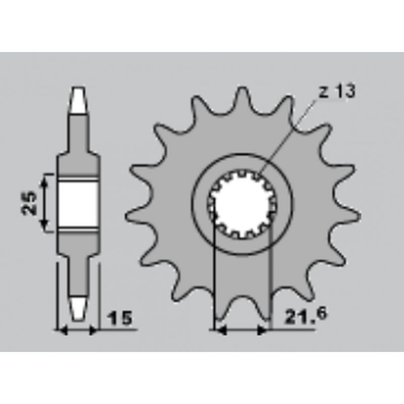 CHT ZĘBATKA PRZEDNIA 2082 15 KAWASAKI ZX6R 95-97 (4023-15) (JTF1515.1
