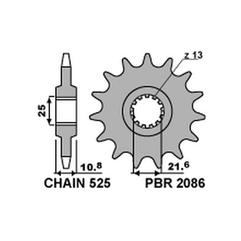 PBR ZĘBATKA PRZEDNIA 2086 16 18NC