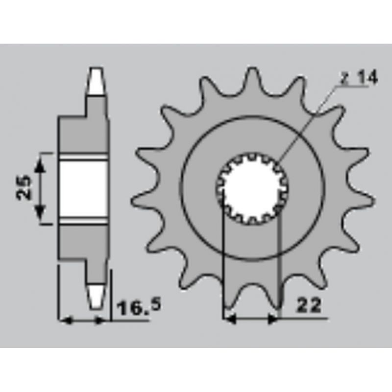 JR ZĘBATKA PRZEDNIA 2114 15 DUCATI 796/820/821/848/992/998/999/1000/1