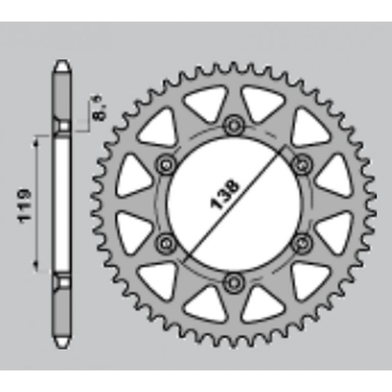 CHT WYPRZEDAŻ ZĘBATKA TYLNA ALUMINIOWA T7075 (ERGAL) 213 48 HUSABERG