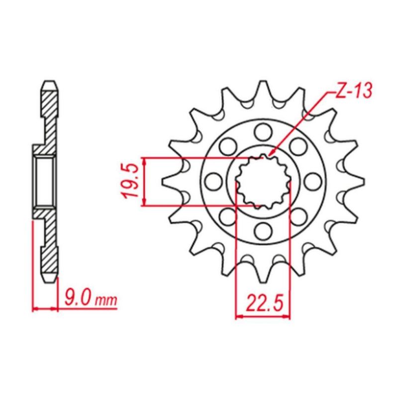 GROSSKOPF WYPRZEDAŻ ZĘBATKA PRZEDNIA 2259 14 (2292 14) SUZUKI RMZ 25