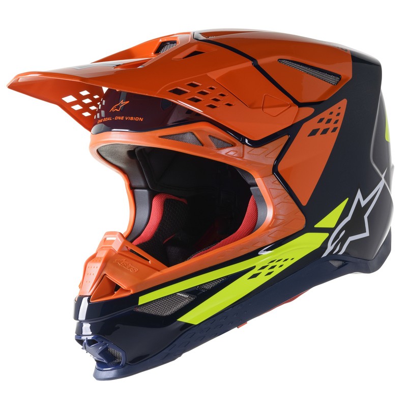 KASK ALPINESTARS SUPERTECH S-M8 FACTORY DARK BLUE ORANGE/FLUO YELLOW/G 