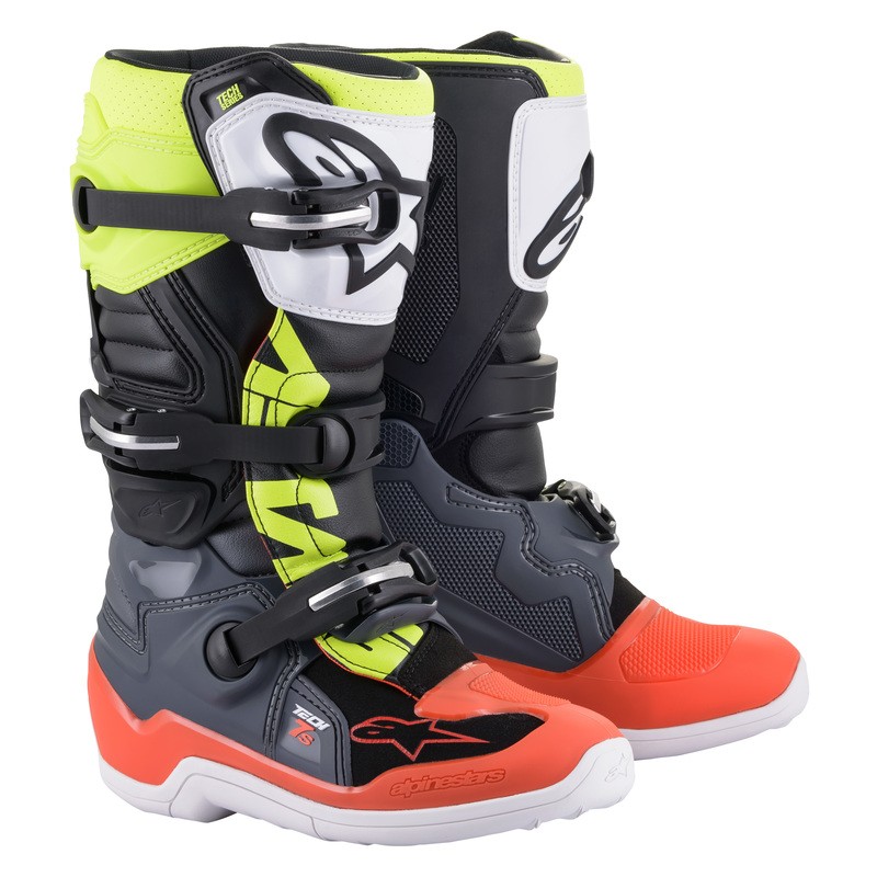 BUTY ALPINESTARS TECH 7 S DARK GREY/FLUO RED/FLUO YELLOW 