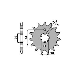 PBR ZĘBATKA PRZEDNIA 259 15 18NC XL 125 (ŁAŃC. 428)