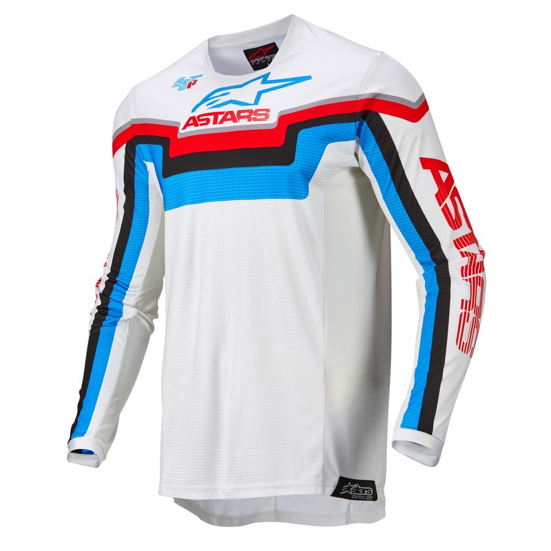 BLUZA ALPINESTARS TECHSTAR QUADRO WHITE/NEON BLUE/BRIGHT RED 