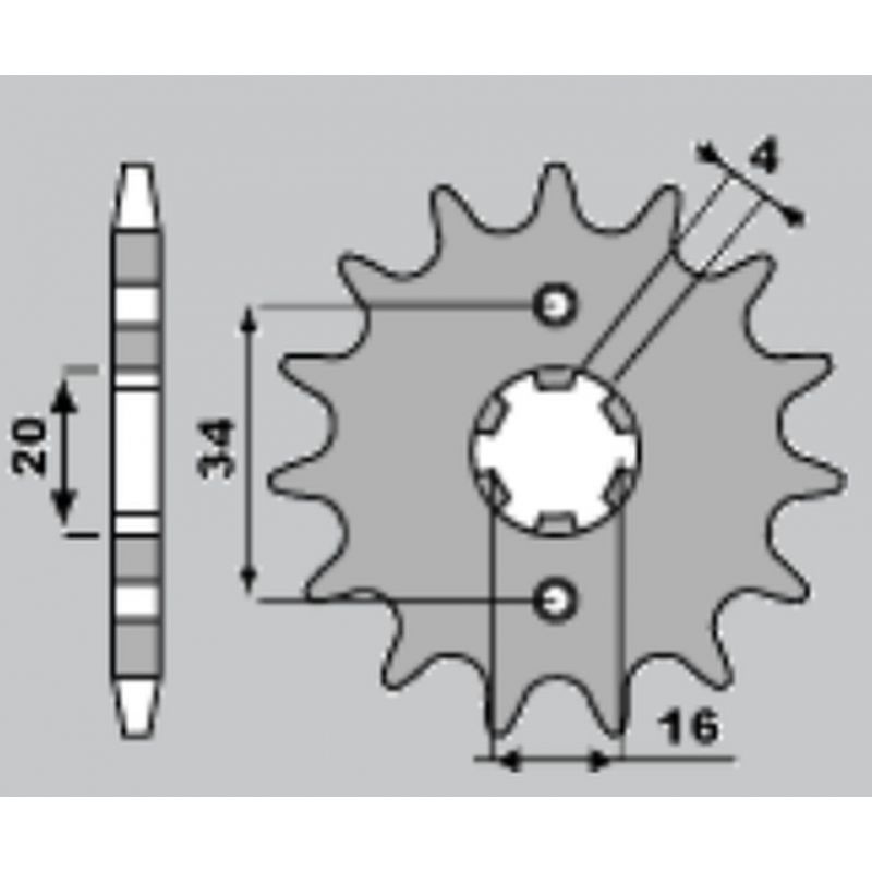 PBR ZĘBATKA PRZEDNIA 263 13 18NC YAMAHA TTR 125 09-12 (ŁAŃC. 428)