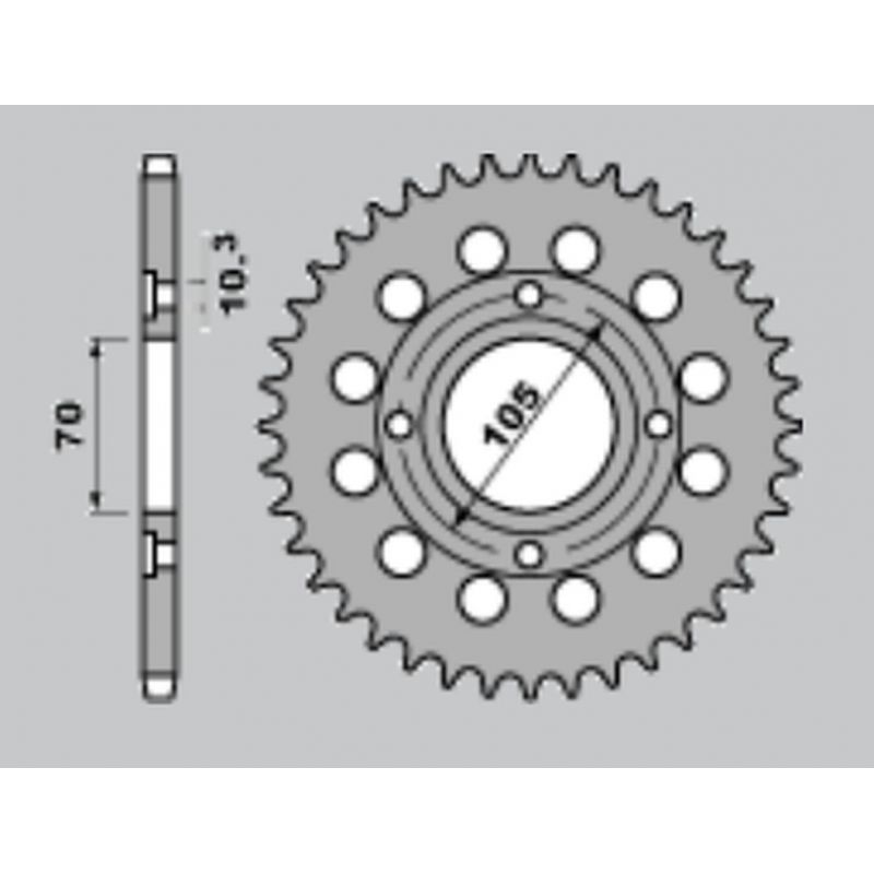 CHT ZĘBATKA TYLNA 278 38 HONDA CB 250 360 400 73-79 (278-38) (JTR278.
