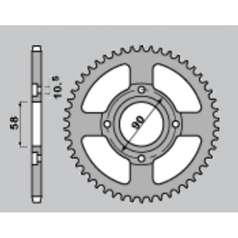 PBR ZĘBATKA TYLNA 279 45 C45 KTM 125 DUKE 11-13 (JTR273.45) (ZAMIENNA