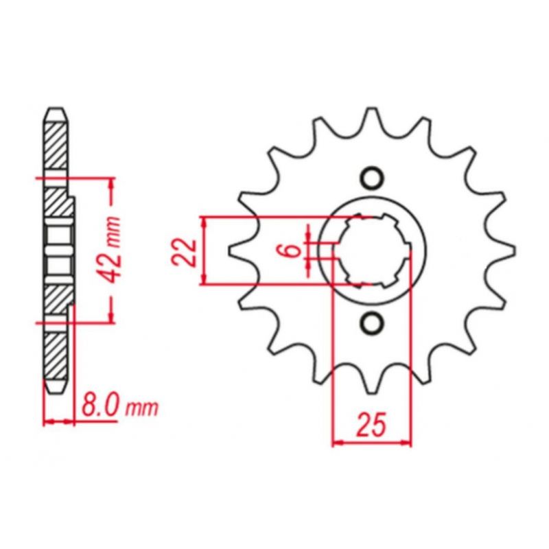 GROSSKOPF PROMOCJA ZĘBATKA PRZEDNIA 281 14 HONDA XL250R, XR600R (XL60