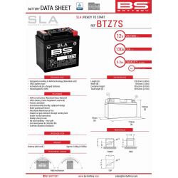 BS AKUMULATOR BTZ7S (FA) (YTZ7S) 12V 6AH 112X69X103 BEZOBSŁUGOWY - ZA
