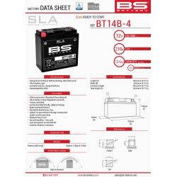 BS AKUMULATOR BT14B-4 (FA) (YT14B4) 12V 12AH 150X69X145 BEZOBSŁUGOWY 