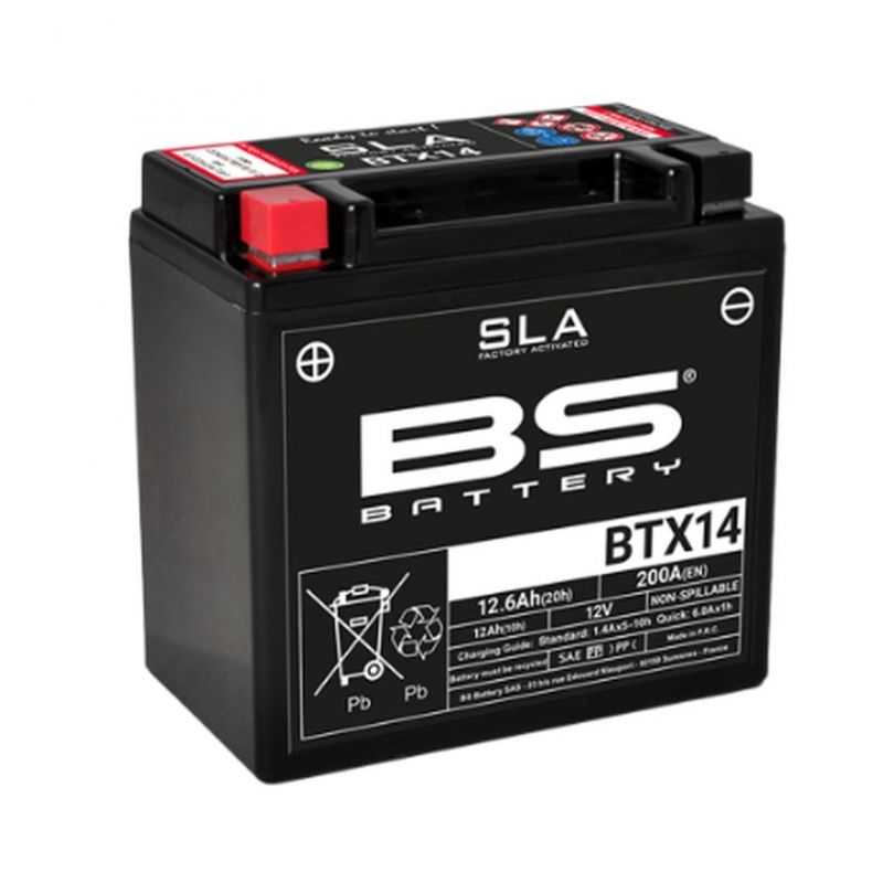 BS AKUMULATOR BTX14 (FA) (YTX14-BS) 12V 12AH 150X87X145 BEZOBSŁUGOWY 