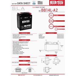 BS AKUMULATOR BB14L-A2 (FA) (YB14L-A2,YB14L-B2) 12V 14AH 135X91X167 BE