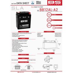 BS AKUMULATOR BB12AL-A2 (FA) (YB12AL-A2) 12V 12AH 135X81X161 BEZOBSŁU