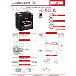 BS AKUMULATOR BIX30HL MAX (FA) (YTX30L) 12V 30AH 166X130X175 BEZOBSŁU