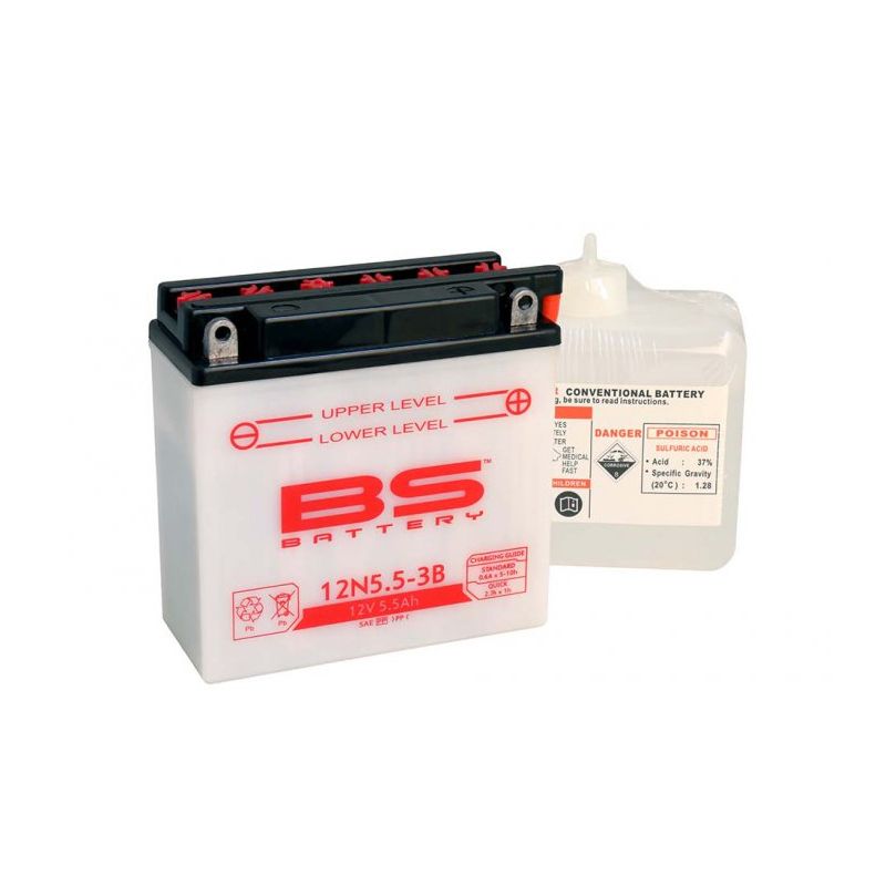 BS AKUMULATOR 12N5,5-3B (12N5,5-3B) 12V 5,5AH 138X61X131 OBSŁUGOWY - 