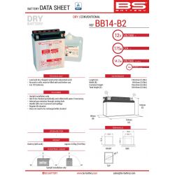 BS AKUMULATOR BB14-B2 (YB14-B2) 12V 14AH 134X89X166 OBSŁUGOWY - ELEKT