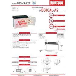 BS AKUMULATOR BB16AL-A2 (YB16ALA2) 12V 16AH 205X71X164 OBSŁUGOWY - EL