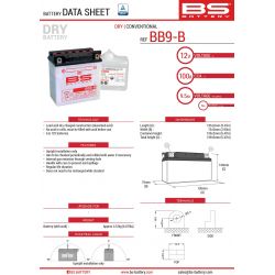 BS AKUMULATOR BB9-B (YB9-B) (12N9-4B-1) 12V 9AH 135X75X139 OBSŁUGOWY 