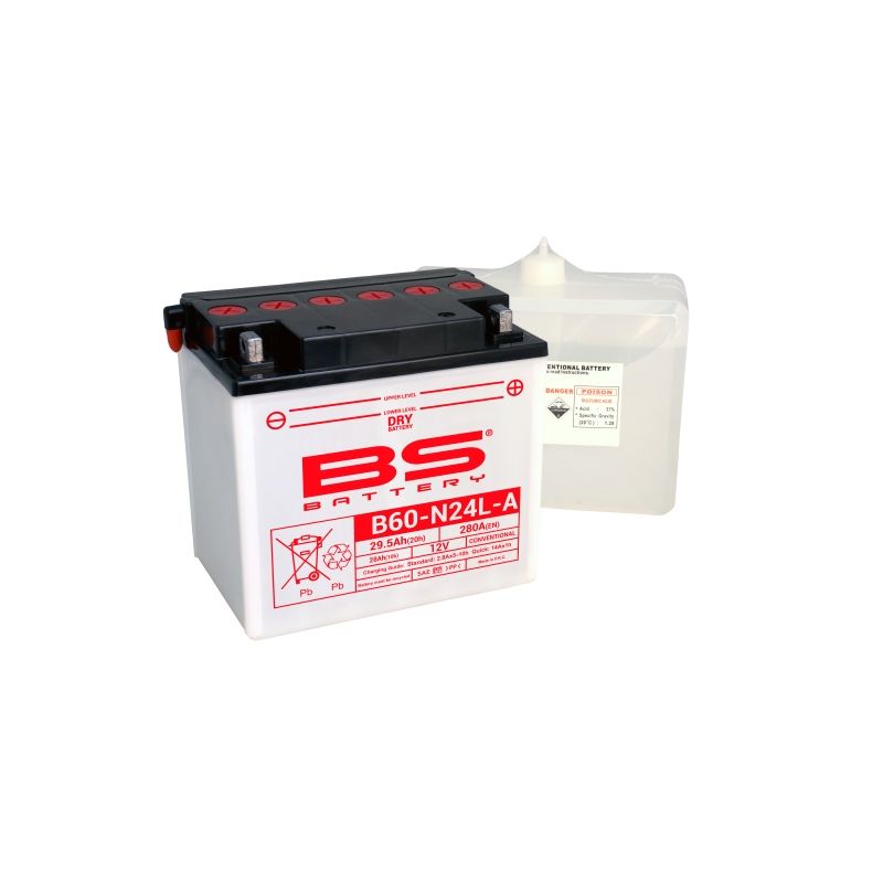 BS AKUMULATOR B60-N24L-A (Y60-N24L-A) 12V 28AH 184X124X175 OBSŁUGOWY 