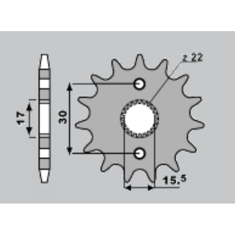 CHT ZĘBATKA PRZEDNIA 332 14 (A4250273140) HONDA CR 80/85