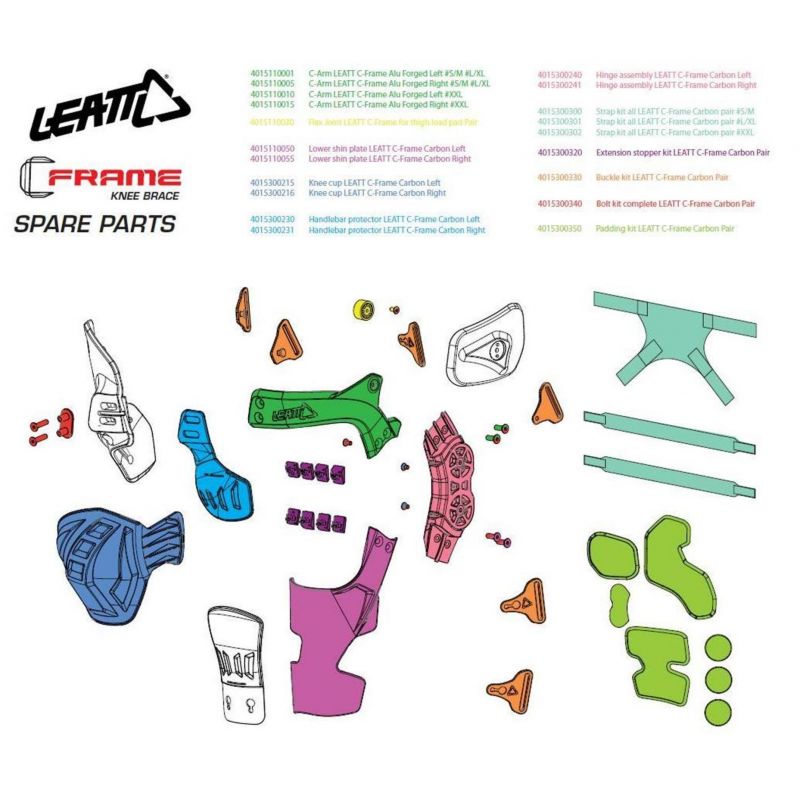 LEATT RAMA GÓRNA DO ORTEZ C-FRAME CARBON ORAZ PRO CARBON LEWA KOLOR C
