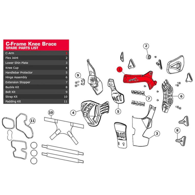 LEATT RAMA GÓRNA DO ORTEZY C-FRAME CARBON (STARY MODEL) ORAZ PRO CARB