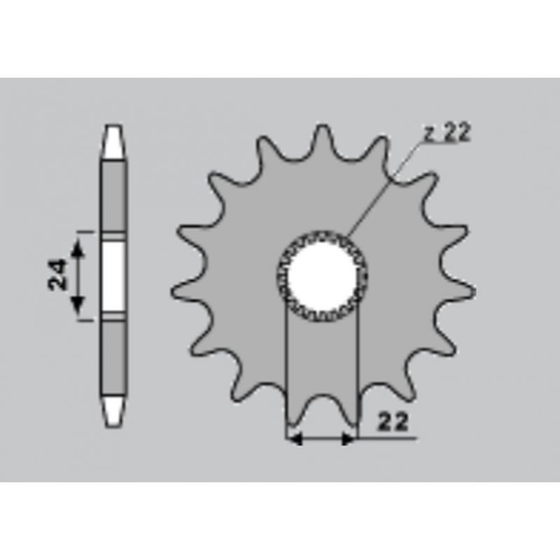 CHT ZĘBATKA PRZEDNIA 406 16 APRILIA 125 RX (90-02), RS 125 (93-08) (J