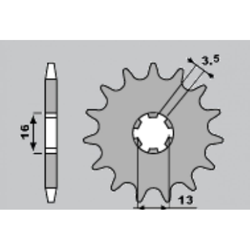 CHT ZĘBATKA PRZEDNIA 415 11 SUZUKI TS 50, YAMAHA DT50 MX/RD50MX (562-