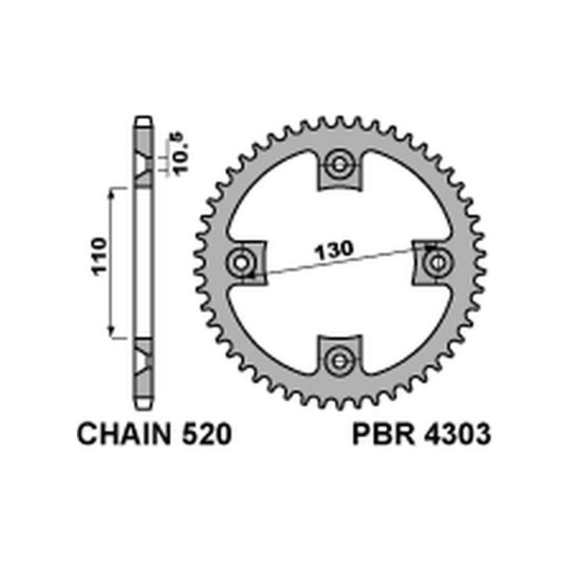 PBR ZĘBATKA TYLNA 4303 39 C45 HONDA TRX 400 X 09 (JTR1350.39) (ŁAŃC