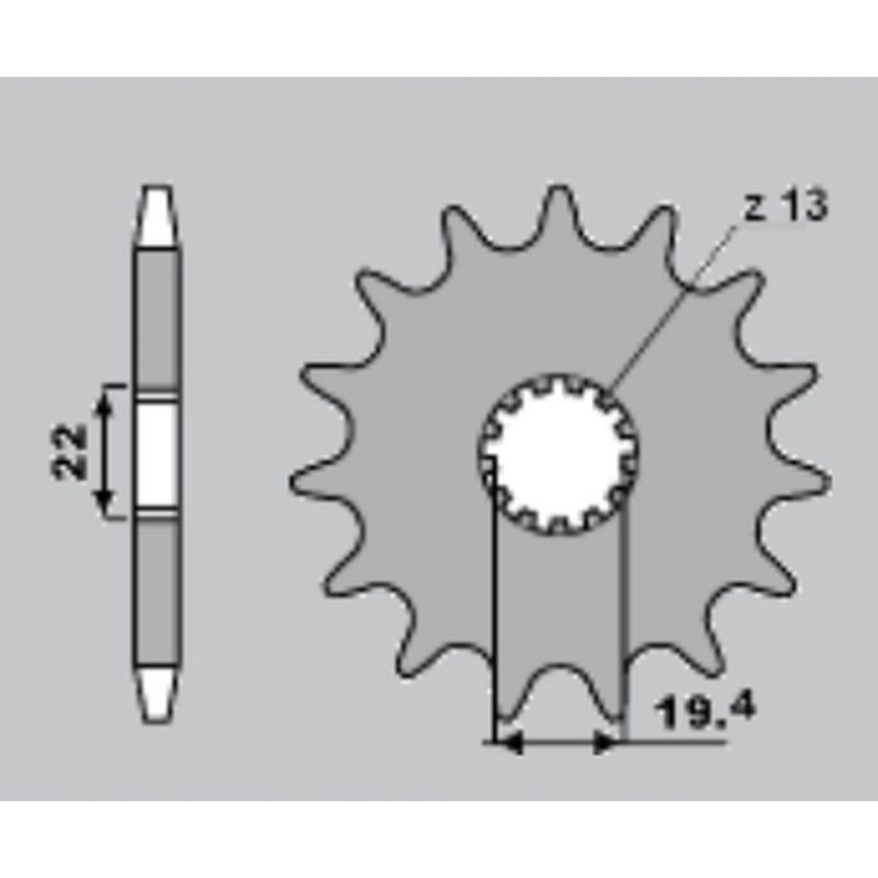 PBR ZĘBATKA PRZEDNIA 433 14 18NC SUZUKI GSF 400 (90-96) (ŁAŃC. 525)