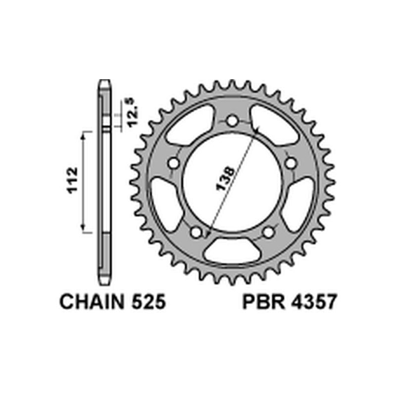 PBR ZĘBATKA TYLNA 4357 48C45 HONDA XL 1000V VARADERO 99-13 (+1) (JTR1