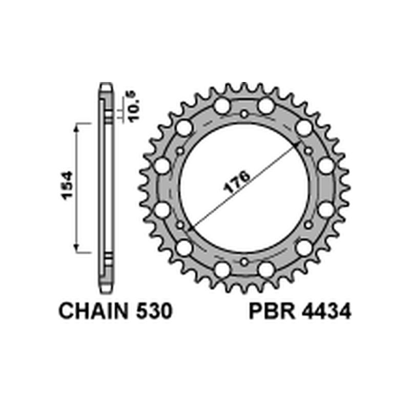 PBR ZĘBATKA TYLNA 4434 44 C45 HONDA CB 1000R (08-16) (JTR1340.44) (Ł