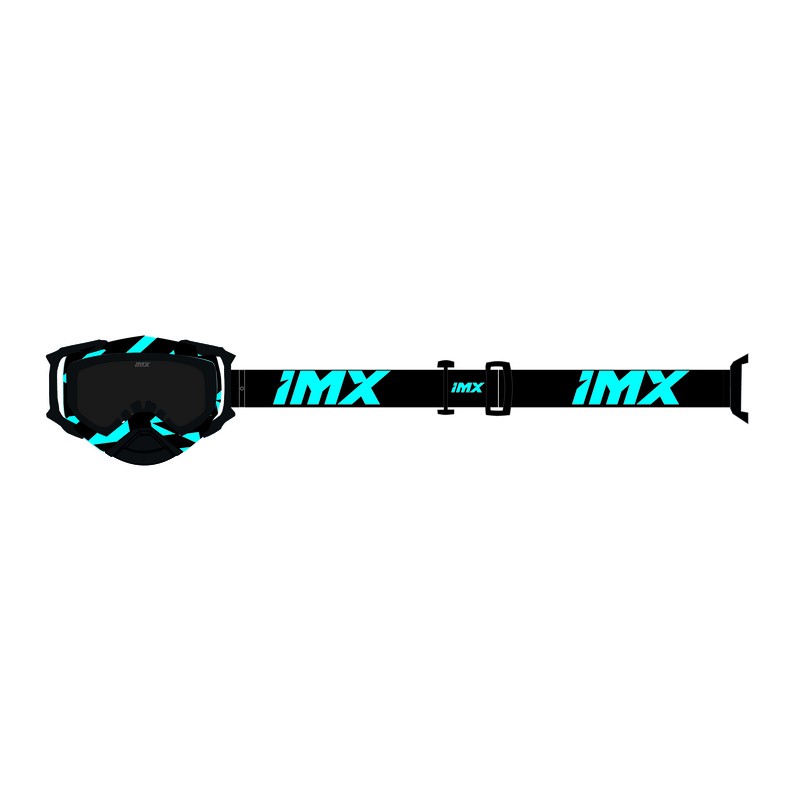 GOGLE IMX DUST GRAPHIC BLUE GLS/BLACK - SZYBA DARK SMOKE + CLEAR (2 SZYBY W ZESTAWIE) ENDURO CROSS