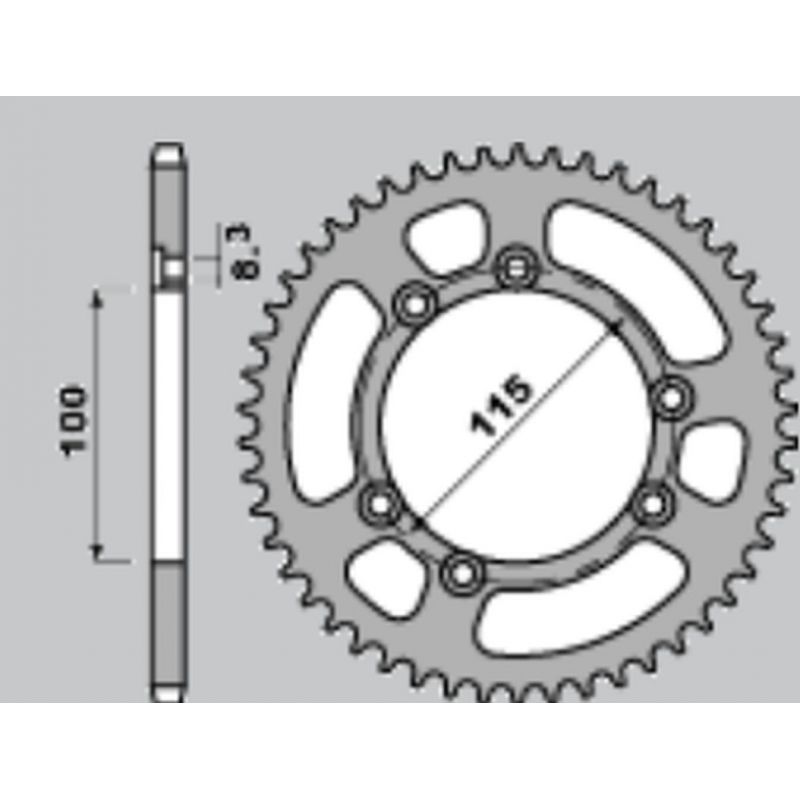 CHT WYPRZEDAŻ ZĘBATKA TYLNA ALUMINIOWA T7075 (ERGAL) 4423 50 BETA 50