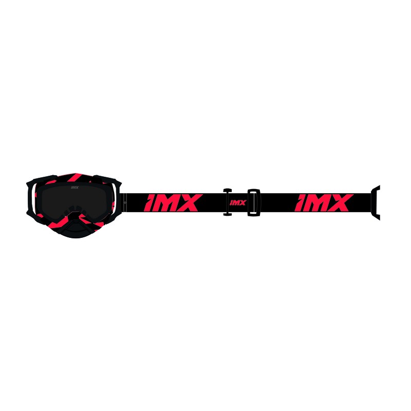 GOGLE IMX DUST GRAPHIC RED GLS/BLACK - SZYBA DARK SMOKE + CLEAR (2 SZYBY W ZESTAWIE) ENDURO CROSS