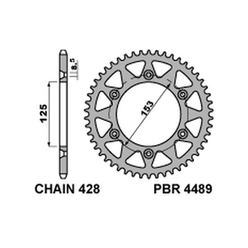 PBR ZĘBATKA TYLNA 4489 59 F HONDA CRM 125 (HM) (08-11) (ŁAŃC. 428)