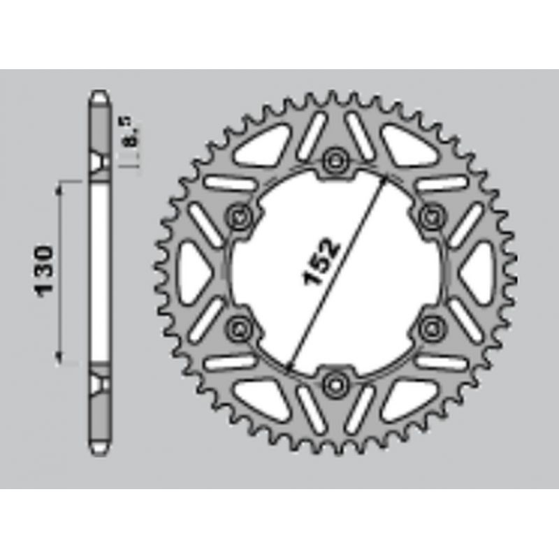 CHT WYPRZEDAŻ ZĘBATKA TYLNA ALUMINIOWA T7075 (ERGAL) 4500 50 APRILIA