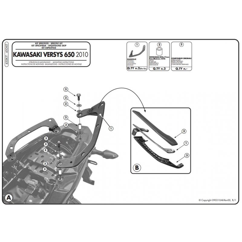 KAPPA ADAPTER DO ZAMONTOWANIA STELAŻA BOCZNEGO KLR450 ORAZ KLXR450 BE