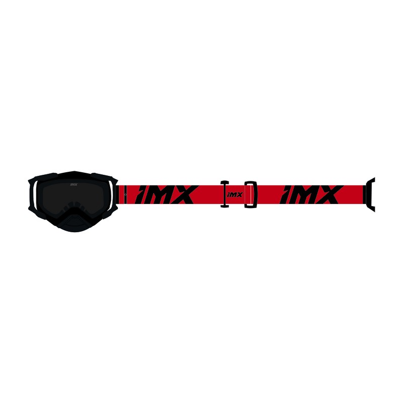 GOGLE IMX DUST BLACK MATT/RED - SZYBA DARK SMOKE + CLEAR (2 SZYBY W ZESTAWIE) ENDURO CROSS