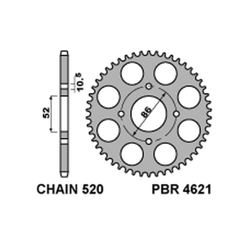 PBR ZĘBATKA TYLNA 4621 30 F KYMCO MXU/MXR50/150 (02-13) (JTR1071.30) 