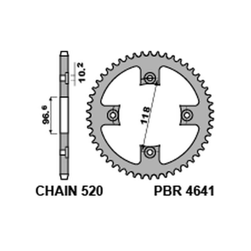 PBR ZĘBATKA TYLNA CAN AM DS 450 4641 42 C45