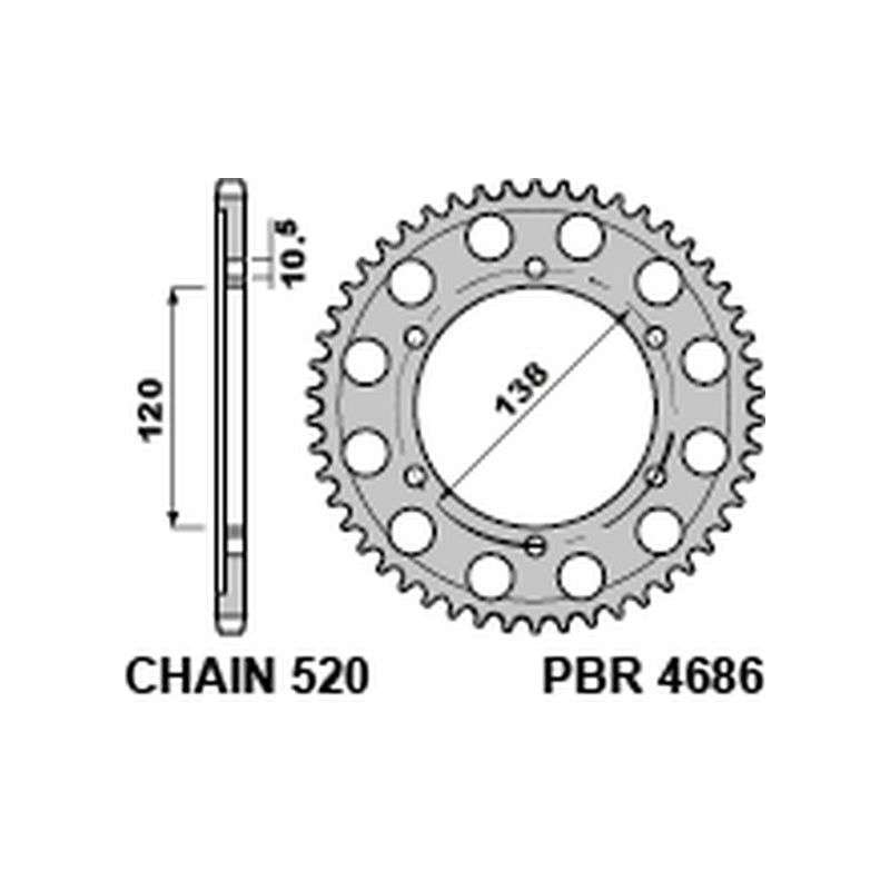 PBR ZĘBATKA TYLNA 4686 36