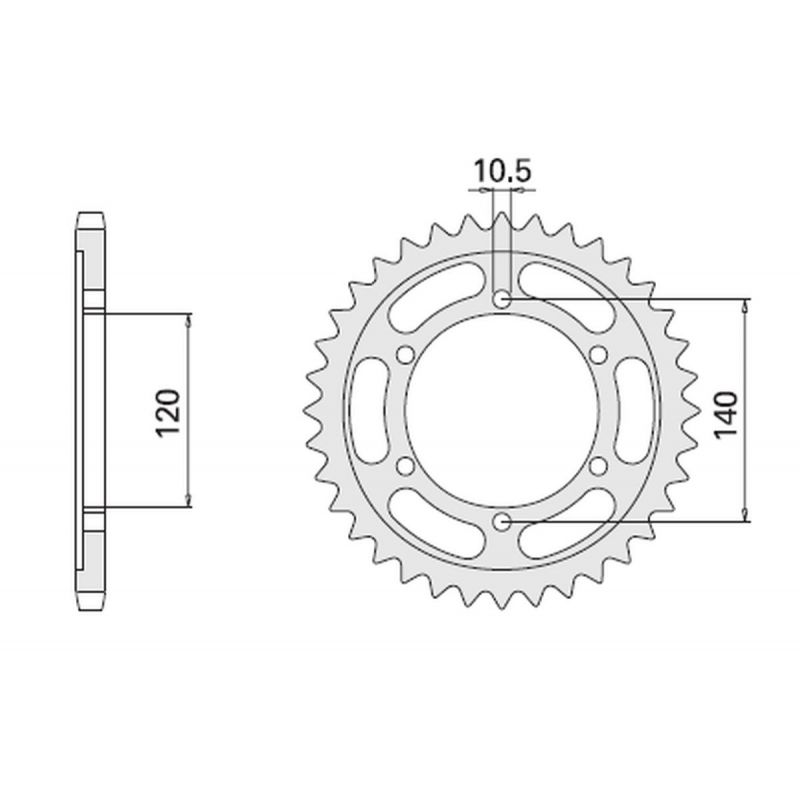 CHT ZĘBATKA TYLNA 498 38 (499-38) (JTR499.38) SUZUKI GSXR 750/1300 TL